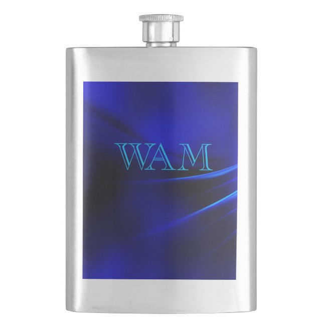 Blue Line Strokes Classic Flask (Front)