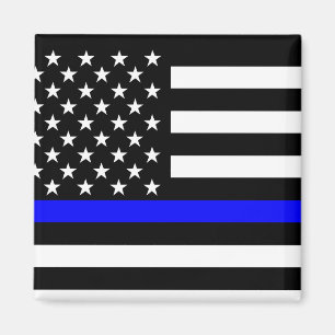 Blue Line US Flag Magnet