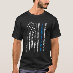 Blue Line Yonkers Design Distressed National Polic T-Shirt