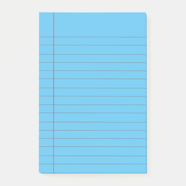 blue Lined School Notebook Paper Post-it N Post-it Notes (Front)