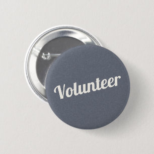 Blue Linen and Ivory Pin-back Volunteer Buttons