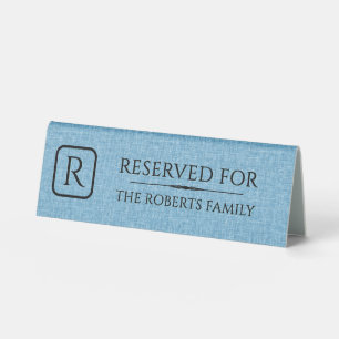 Blue Linen Texture Minimalistic Black Typography