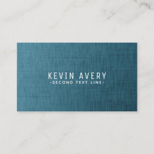 Blue Linen Texture Professional Organic look Business Card
