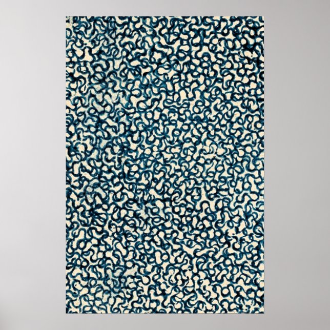 Blue Lines Abstract Art Poster (Front)