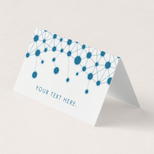 Blue lines and dots business card