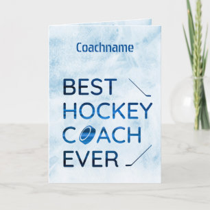 Blue lines - Best hockey coach ever thank you card