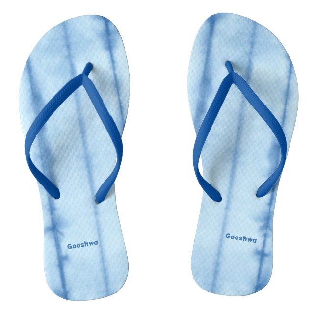 Blue Lines Flip Flops, Slim Straps Flip Flops (Footbed)