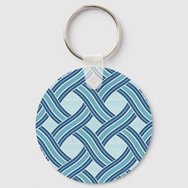 Blue Lines Pattern Key Ring (Front)