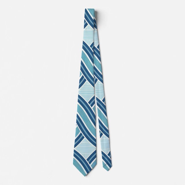 Blue Lines Pattern Tie (Front)