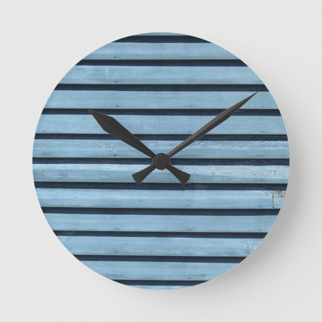 "Blue Lines" Round (Medium) Wall Clock (Front)