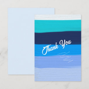 Blue lines thank you card