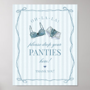 Blue Lingerie Bachelorette Panties Please Sign