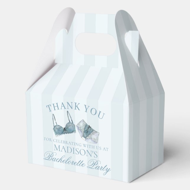 Blue Lingerie Bachelorette Party Favour Gable Favour Box (Front)