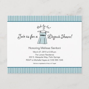 Blue Lingerie Bridal Shower Invitation