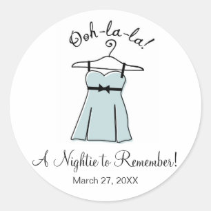 Blue Lingerie Bridal Shower Stickers