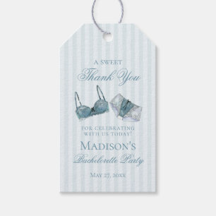 Blue Lingerie Shower Bachelorette Bridal Favor Gift Tags