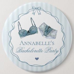 Blue Lingerie Shower Bachelorette Party Favour 6 Cm Round Badge