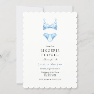 Blue Lingerie Shower Invitation