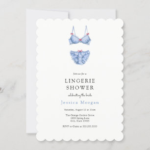 Blue Lingerie Shower Invitation