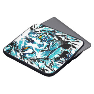 Blue Lion Drawing Lion Laptop Case