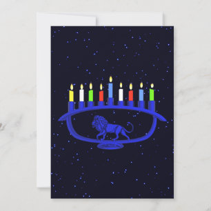 Blue Lion Menorah