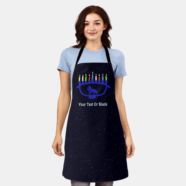 Blue Lion Menorah Apron (Worn)
