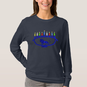 Blue Lion Menorah T-Shirt