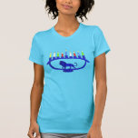 Blue Lion Menorah T-Shirt<br><div class="desc">Features a lion-themed Chanukkah menorah with all eight candles and the shamash burning. Chanukkah is the mid-winter "Festival of Lights."</div>