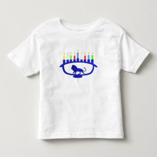 Blue Lion Menorah Toddler T-Shirt