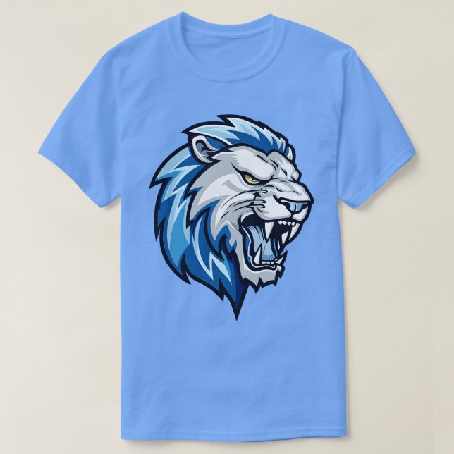 Blue Lions Head T-Shirt (Design Front)
