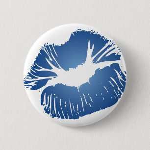 Blue Lips 6 Cm Round Badge