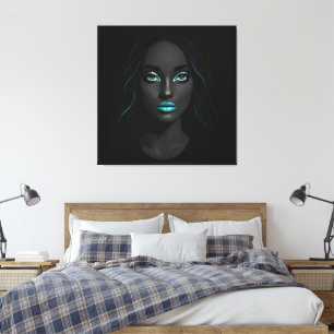 Blue Lips Canvas Print