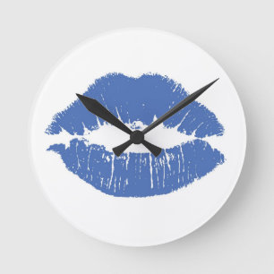 Blue Lips Clock