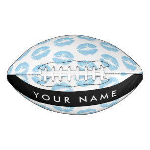 Blue Lips, Kiss, Lipstick, Your Name, Personalise American Football