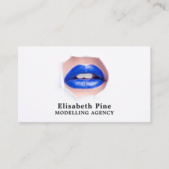 Blue Lips, Modelling Agency, Model Agent Business Card (Front)
