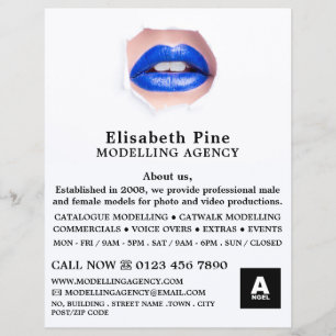 Blue Lips, Modelling Agency, Model Agent Flyer