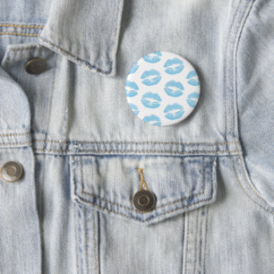 Blue Lips, Pattern Of Lips, Blue Lipstick, Kiss 6 Cm Round Badge