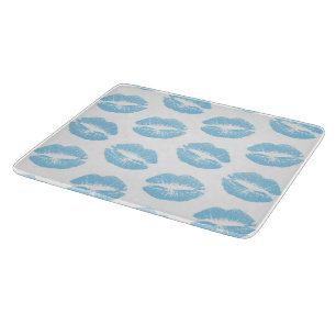 Blue Lips, Pattern Of Lips, Blue Lipstick, Kiss Cutting Board