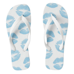 Blue Lips, Pattern Of Lips, Blue Lipstick, Kiss Flip Flops
