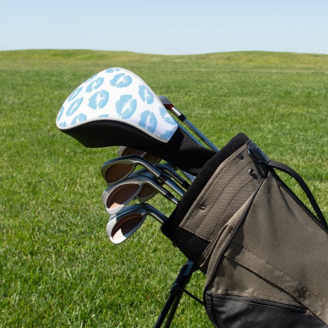 Blue Lips, Pattern Of Lips, Blue Lipstick, Kiss Golf Head Cover (In Situ)