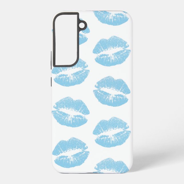 Blue Lips, Pattern Of Lips, Blue Lipstick, Kiss Samsung Galaxy S22+ Case (Back)
