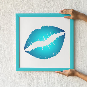 Blue Lips Poster