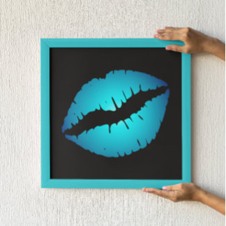 Blue Lipstick Poster