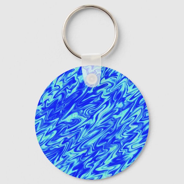 Blue Liquefied Customisable Key Ring (Front)