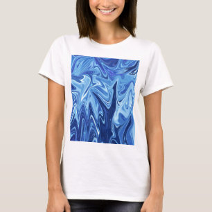 Blue liquid abstract pattern T-Shirt