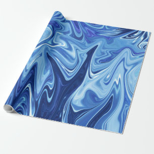 Blue liquid abstract pattern wrapping paper