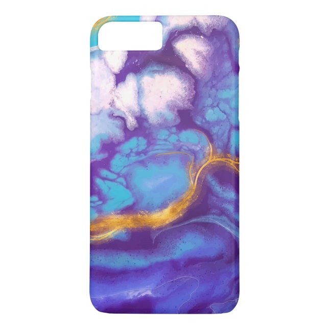 Blue Liquid Case-Mate iPhone Case (Abstract fluid art with a color palette of deep purples, blues, and turquoise.)