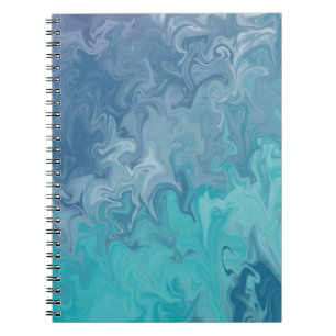 Blue Liquid Marble Abstract Pattern Notebook