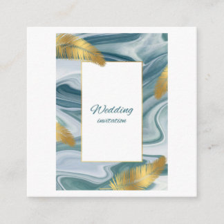 Blue Liquid Marble Wedding Invitation | Premium El