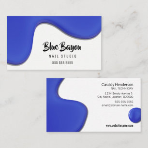 Blue Liquid Nail Salon Business Card